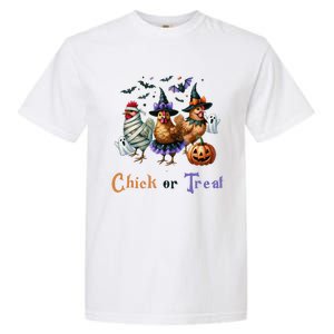 Halloween Chick Or Treat Pumpkins Chickens Farmer Funny Garment-Dyed Heavyweight T-Shirt