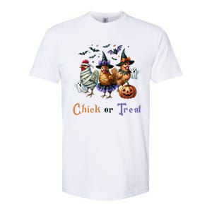 Halloween Chick Or Treat Pumpkins Chickens Farmer Funny Softstyle CVC T-Shirt