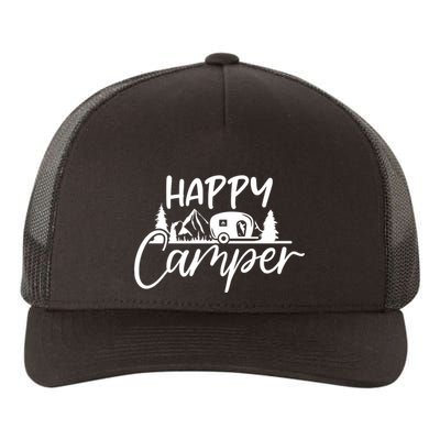 Happy Camper Outdoors Nature Yupoong Adult 5-Panel Trucker Hat