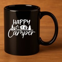 Happy Camper Outdoors Nature 11oz C Handle Ceramic Mug