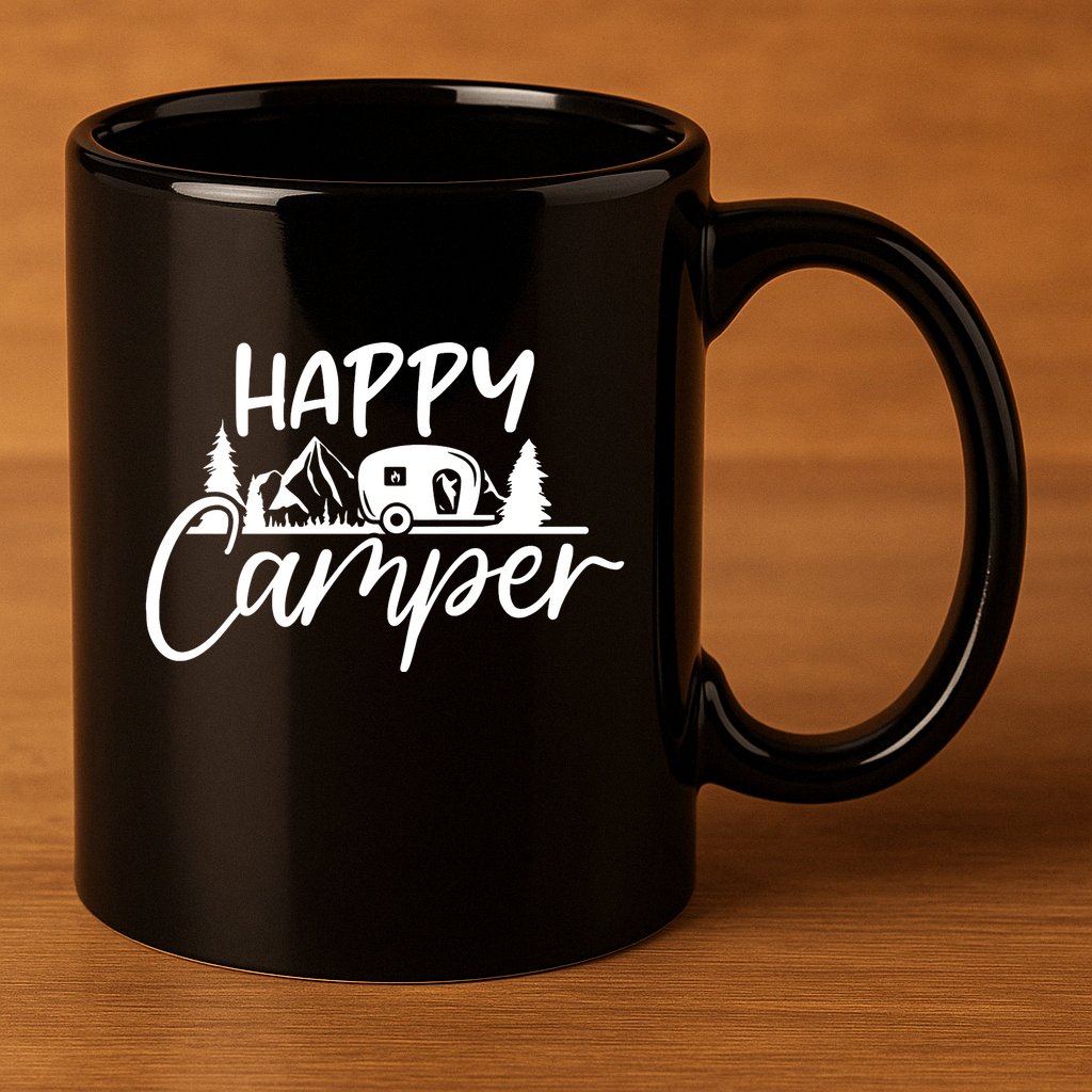 Happy Camper Outdoors Nature 11oz C Handle Ceramic Mug