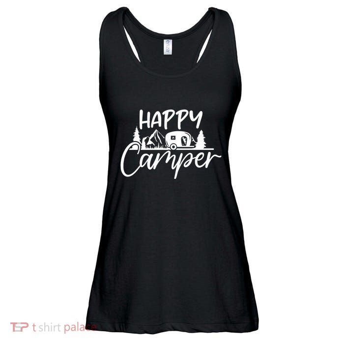 Happy Camper Outdoors Nature Ladies Essential Flowy Tank