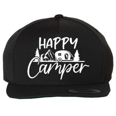 Happy Camper Outdoors Nature Wool Snapback Cap