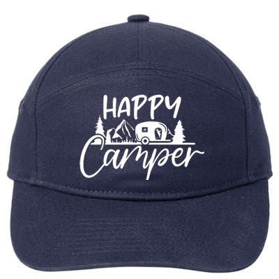 Happy Camper Outdoors Nature 7-Panel Snapback Hat