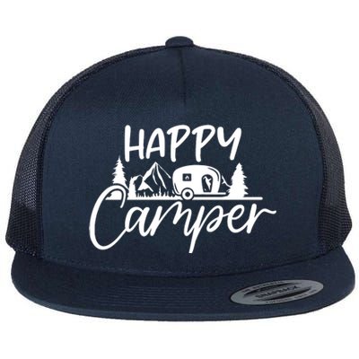 Happy Camper Outdoors Nature Flat Bill Trucker Hat