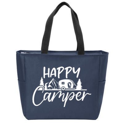 Happy Camper Outdoors Nature Zip Tote Bag