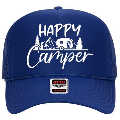 Happy Camper Outdoors Nature High Crown Mesh Back Trucker Hat