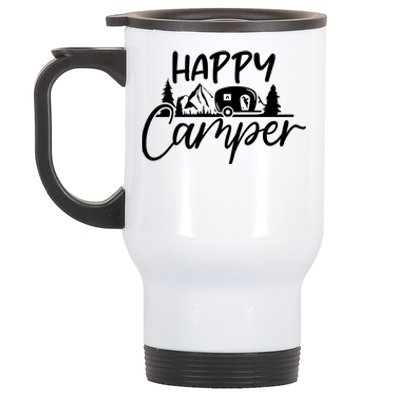 Happy Camper Outdoors Nature Stainless Steel Travel Mug