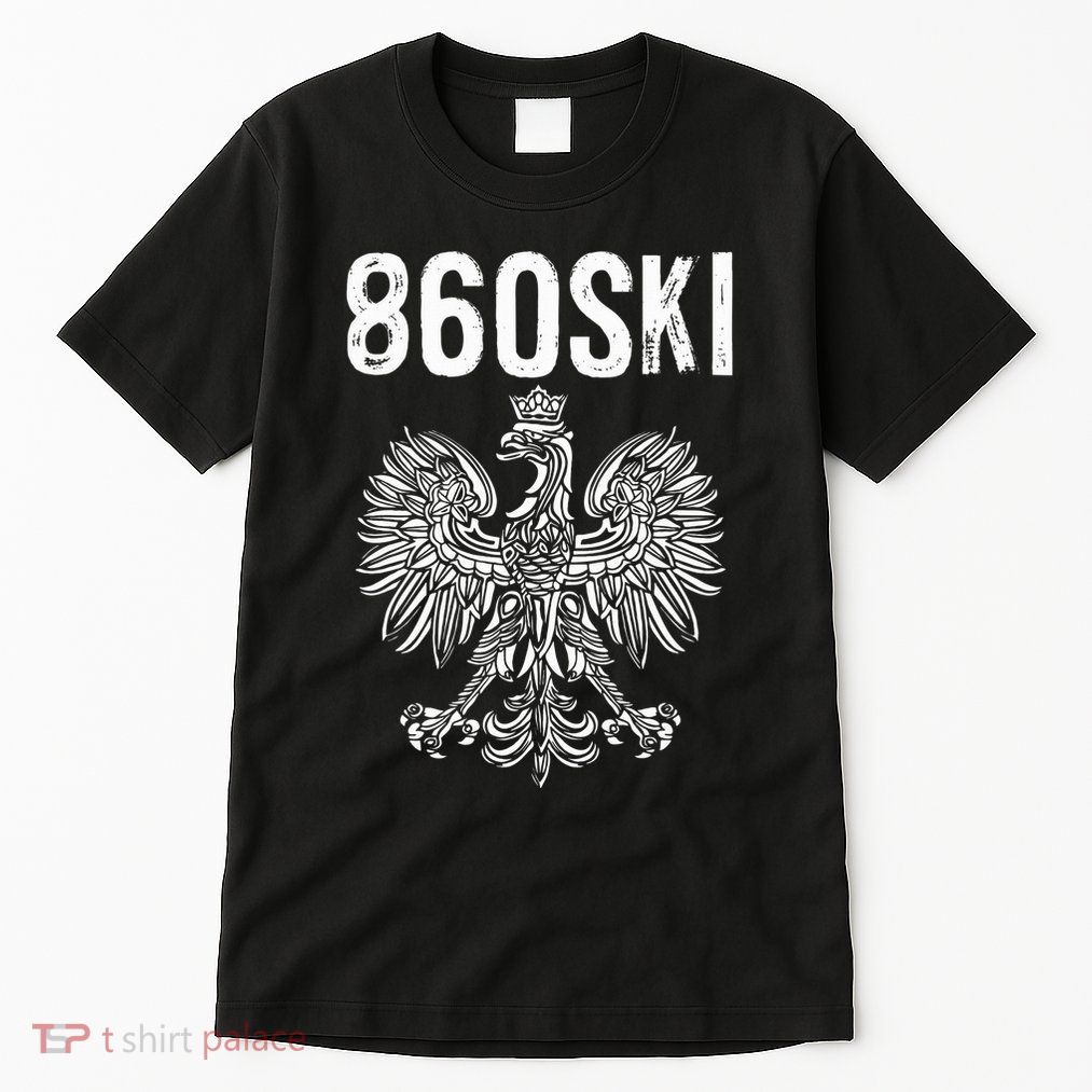 Hartford Connecticut Polish Eagle Flag Pride 860 Area Code Tall T-Shirt