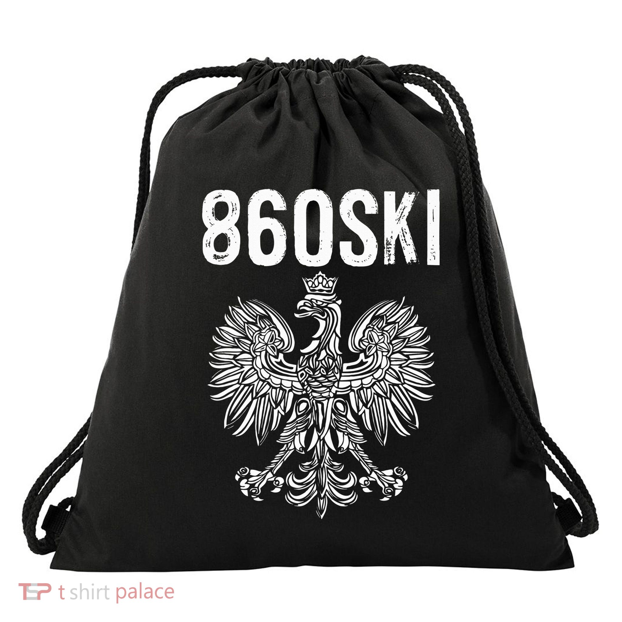 Hartford Connecticut Polish Eagle Flag Pride 860 Area Code Drawstring Bag