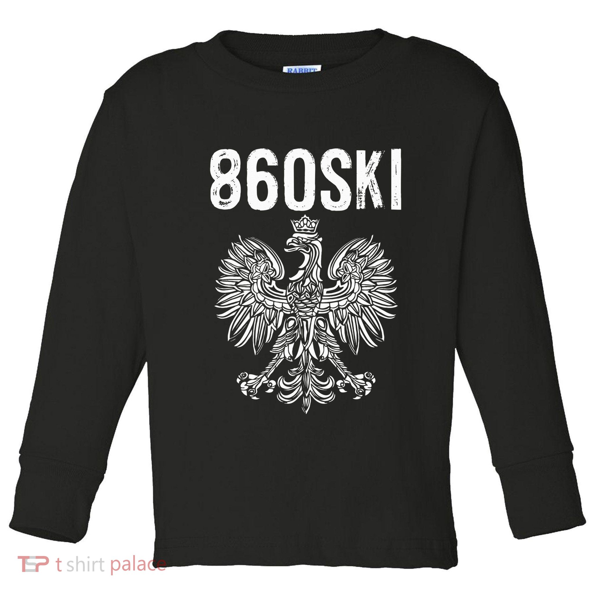 Hartford Connecticut Polish Eagle Flag Pride 860 Area Code Toddler Long Sleeve Shirt
