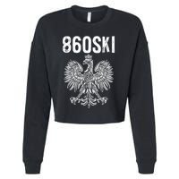 Hartford Connecticut Polish Eagle Flag Pride 860 Area Code Cropped Pullover Crew