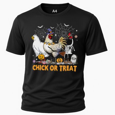 Halloween Chicken Pumpkin Chick Or Treat Spooky Season Cooling Performance Crew T-Shirt