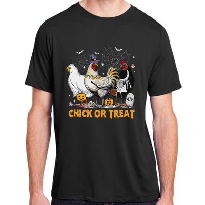 Halloween Chicken Pumpkin Chick Or Treat Spooky Season Adult ChromaSoft Performance T-Shirt