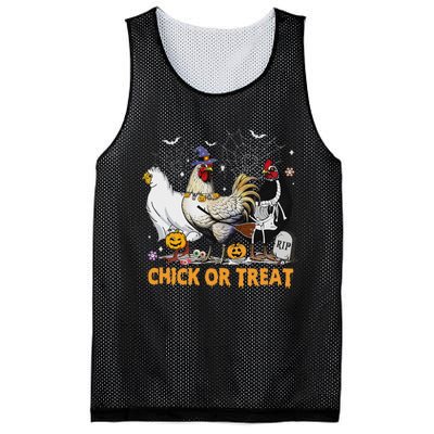 Halloween Chicken Pumpkin Chick Or Treat Spooky Season Mesh Reversible Basketball Jersey Tank