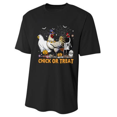 Halloween Chicken Pumpkin Chick Or Treat Spooky Season Performance Sprint T-Shirt