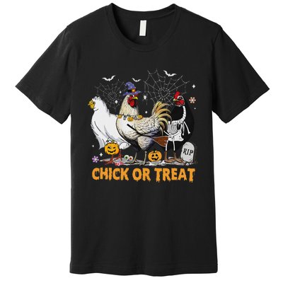 Halloween Chicken Pumpkin Chick Or Treat Spooky Season Premium T-Shirt