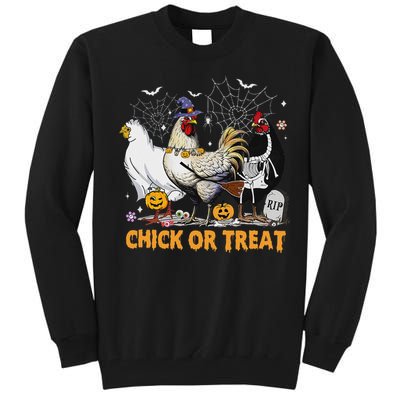 Halloween Chicken Pumpkin Chick Or Treat Spooky Season Tall Sweatshirt