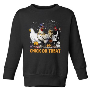 Halloween Chicken Pumpkin Chick Or Treat Spooky Season Toddler Sweatshirt