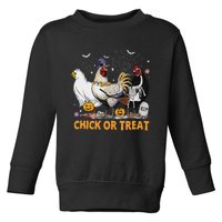 Halloween Chicken Pumpkin Chick Or Treat Spooky Season Toddler Sweatshirt