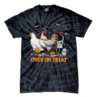 Halloween Chicken Pumpkin Chick Or Treat Spooky Season Tie-Dye T-Shirt