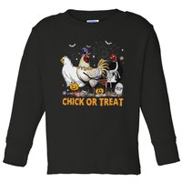 Halloween Chicken Pumpkin Chick Or Treat Spooky Season Toddler Long Sleeve Shirt