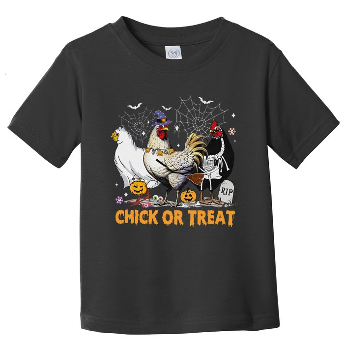 Halloween Chicken Pumpkin Chick Or Treat Spooky Season Toddler T-Shirt