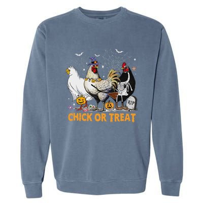 Halloween Chicken Pumpkin Chick Or Treat Spooky Season Garment-Dyed Sweatshirt