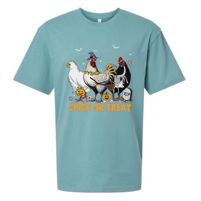 Halloween Chicken Pumpkin Chick Or Treat Spooky Season Sueded Cloud Jersey T-Shirt