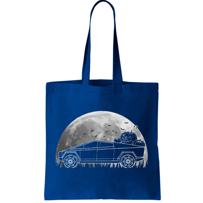 Halloween CyberTrucks Pumpkin Truck EV Electric Car Lover Tote Bag