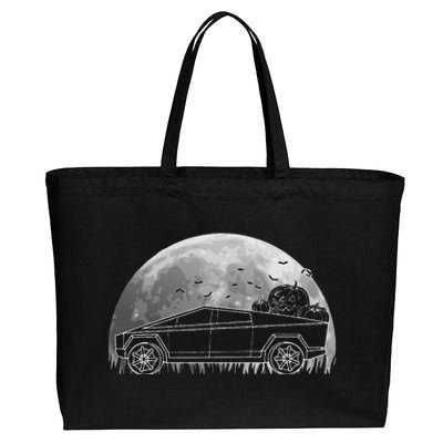 Halloween CyberTrucks Pumpkin Truck EV Electric Car Lover Cotton Canvas Jumbo Tote