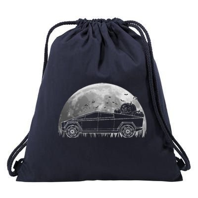 Halloween CyberTrucks Pumpkin Truck EV Electric Car Lover Drawstring Bag