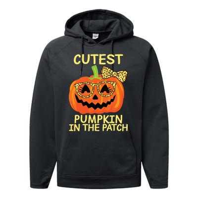 Halloween Cutest Pumpkin In The Patch Girl Halloween Pumpkin Performance Fleece Hoodie