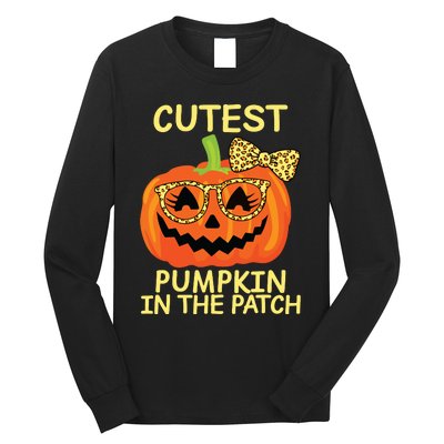 Halloween Cutest Pumpkin In The Patch Girl Halloween Pumpkin Long Sleeve Shirt