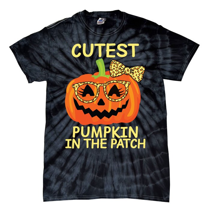 Halloween Cutest Pumpkin In The Patch Girl Halloween Pumpkin Tie-Dye T-Shirt