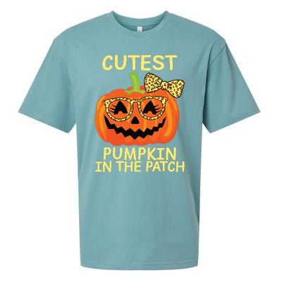 Halloween Cutest Pumpkin In The Patch Girl Halloween Pumpkin Sueded Cloud Jersey T-Shirt