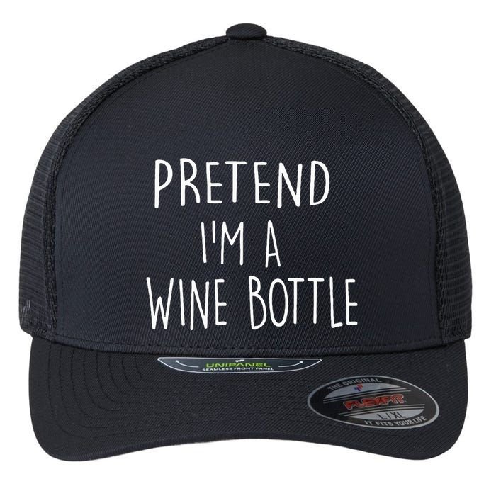 Halloween Costume Pretend I'm A Wine Bottle Simple Easy Flexfit Unipanel Trucker Cap