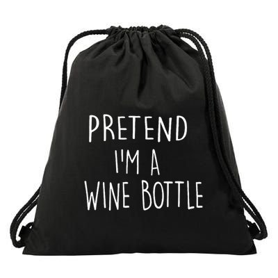 Halloween Costume Pretend I'm A Wine Bottle Simple Easy Drawstring Bag