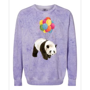 Happy Celebration Panda Balloon Colorblast Crewneck Sweatshirt