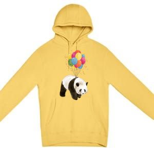 Happy Celebration Panda Balloon Premium Pullover Hoodie