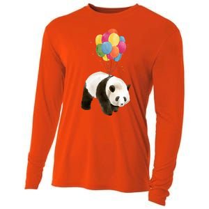 Happy Celebration Panda Balloon Cooling Performance Long Sleeve Crew