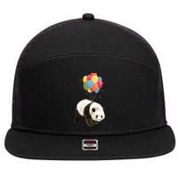 Happy Celebration Panda Balloon 7 Panel Mesh Trucker Snapback Hat