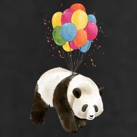 Happy Celebration Panda Balloon 7 Panel Mesh Trucker Snapback Hat