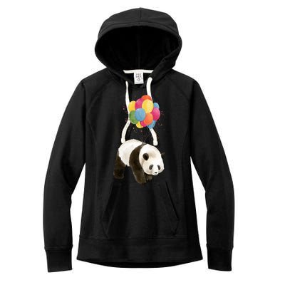 Happy Celebration Panda Balloon Women's Fleece Hoodie