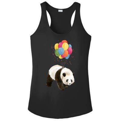 Happy Celebration Panda Balloon Ladies PosiCharge Competitor Racerback Tank