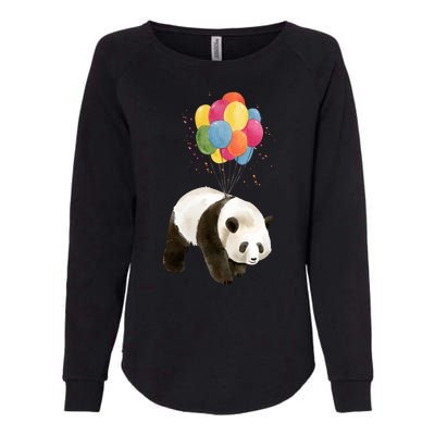 Happy Celebration Panda Balloon Womens California Wash Sweatshirt