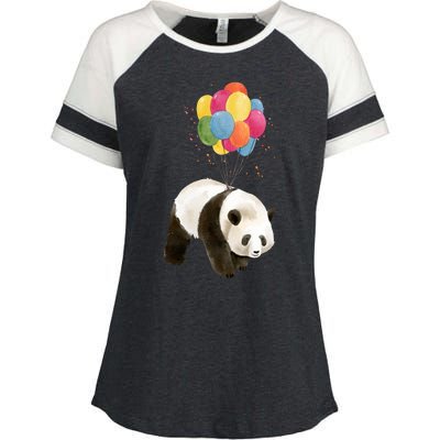 Happy Celebration Panda Balloon Enza Ladies Jersey Colorblock Tee