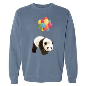 Happy Celebration Panda Balloon Garment-Dyed Sweatshirt