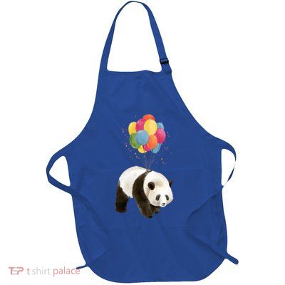Happy Celebration Panda Balloon Full-Length Apron With Pockets
