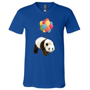 Happy Celebration Panda Balloon V-Neck T-Shirt